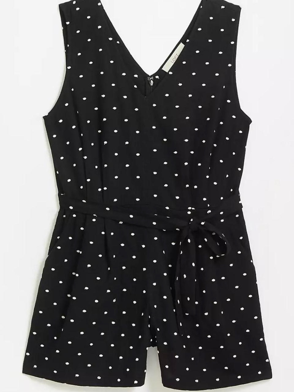 Loft • Black & White Clip Dot Double V Romper Size 6